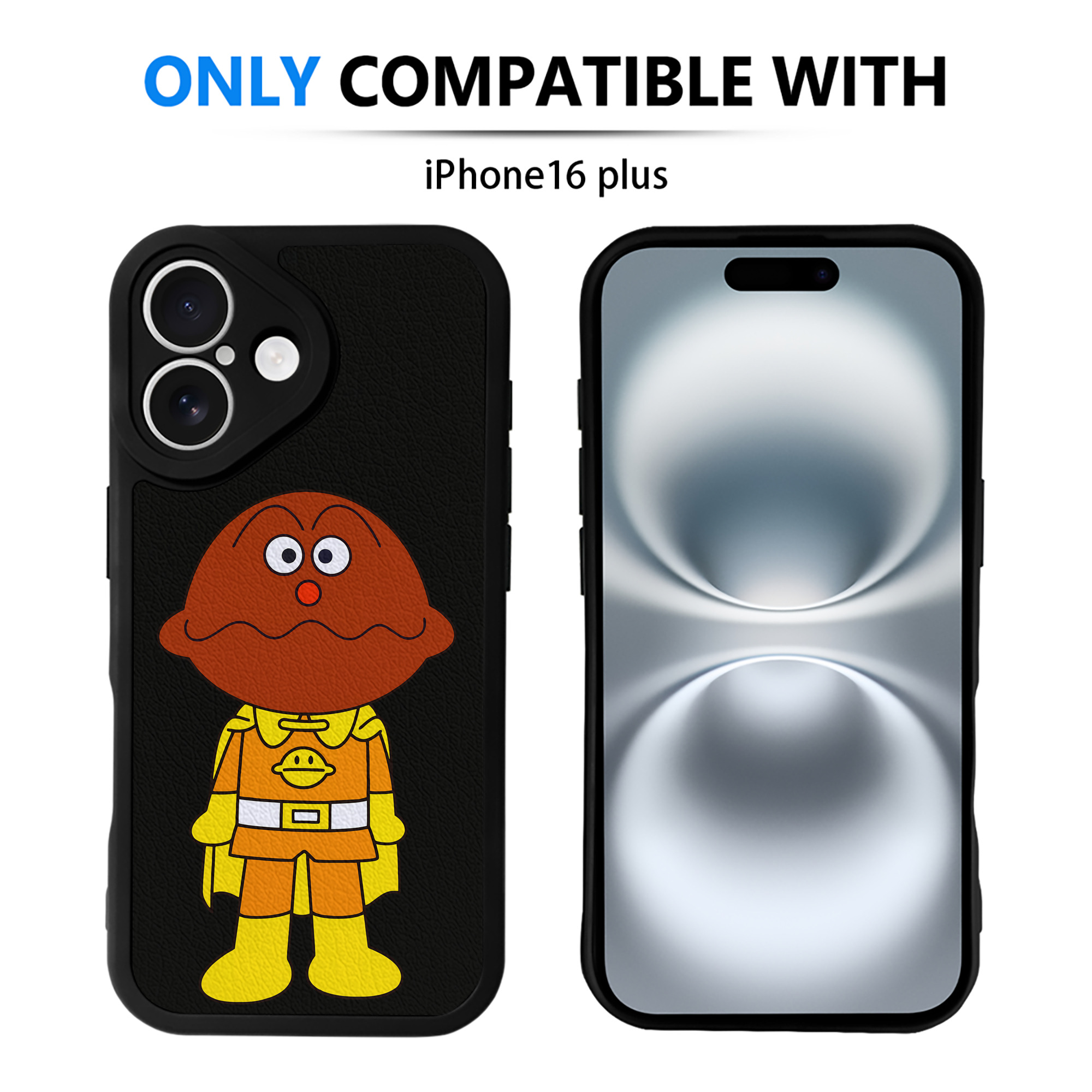 （画像用） アンパンマン Anpanman 【iPhone 16シリーズ対応】シリコンスマホケース（レザー調） 材質：シリコン